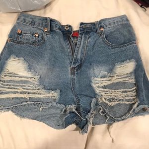 Ruby and Jenna tipped jean shorts